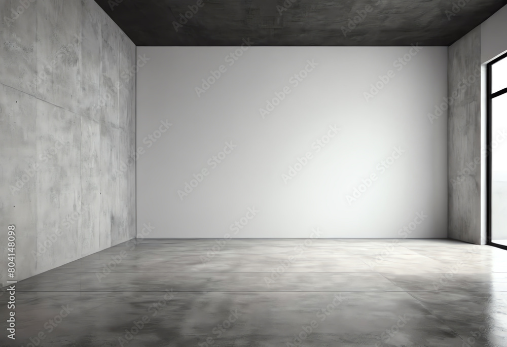 Abstract interior design of modern showroom with empty concrete floor Abstract interior design of modern showroom with empty concrete floor