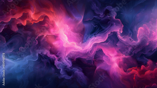 Red purple Abstract psychedelic background with fluid motion art texture. Futuristic mitochondria mixing paint effect