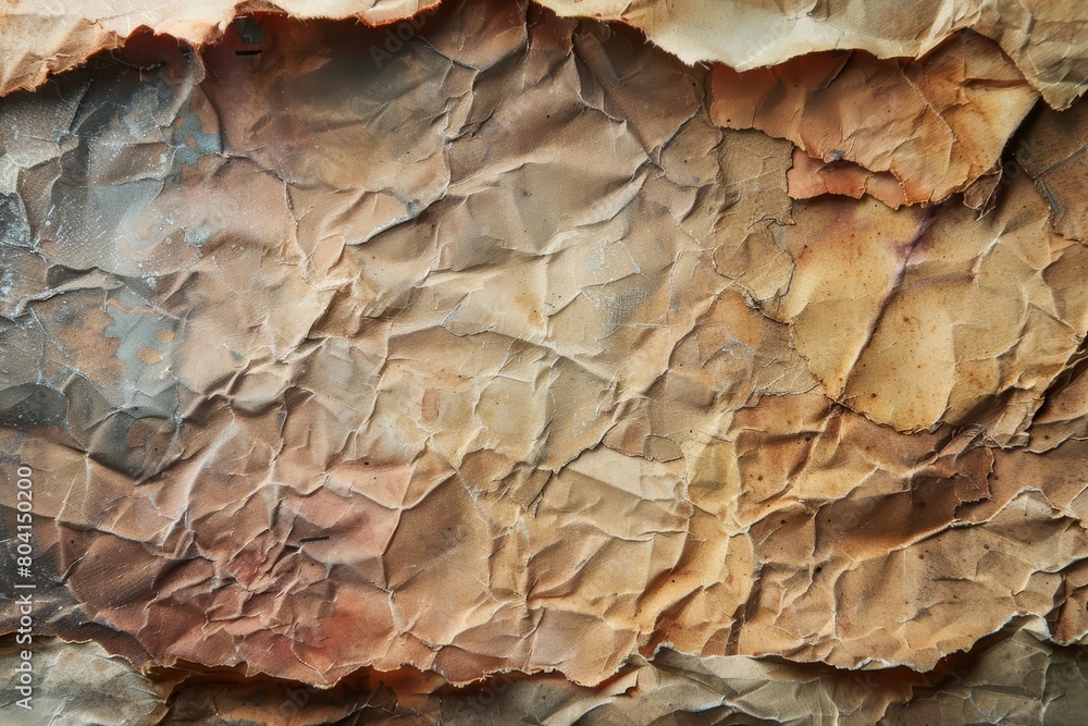 A distressed paper banner, with its weathered texture and faded colors, evokes a sense of history and mystery, Template paper art concept with copy space A distressed paper banner, with its weathered texture and faded colors, evokes a sense of history and mystery, Template paper art concept with copy space