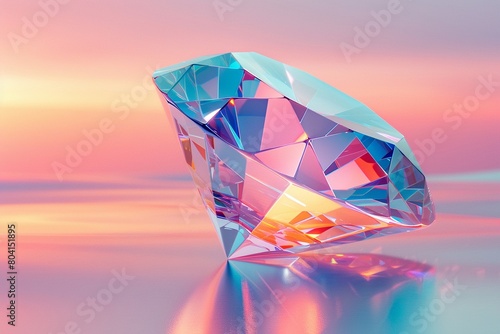 A modernist design of a diamond  presented in a palette of soft pastel colors 8K   high-resolution  ultra HD up32K HD