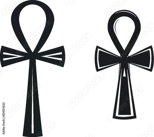 Ankh icon. Black occult symbol. Mythology sign photo