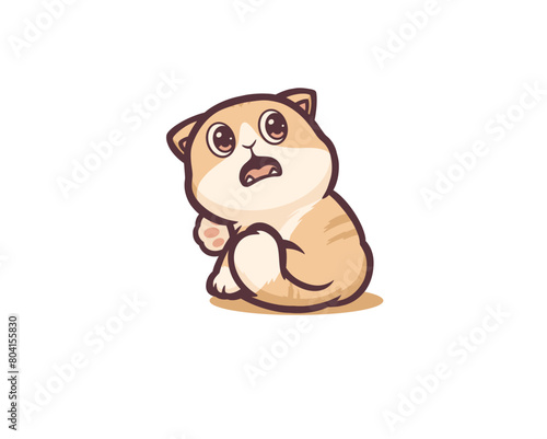 cat with a surprised expression mascot