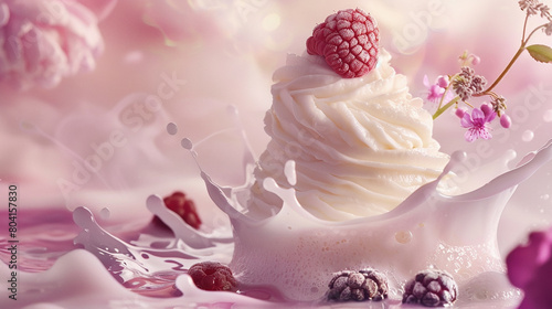 Velvet-like layers of moisturizing creams blending harmoniously against a dessert-inspired canvas of sweet indulgence.