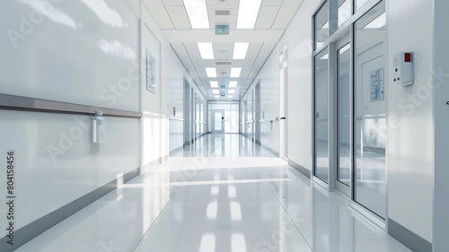 A white modern hospital corridor