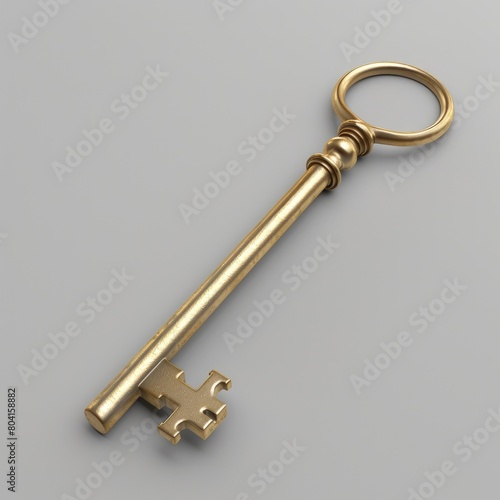 golden key isolated on black background