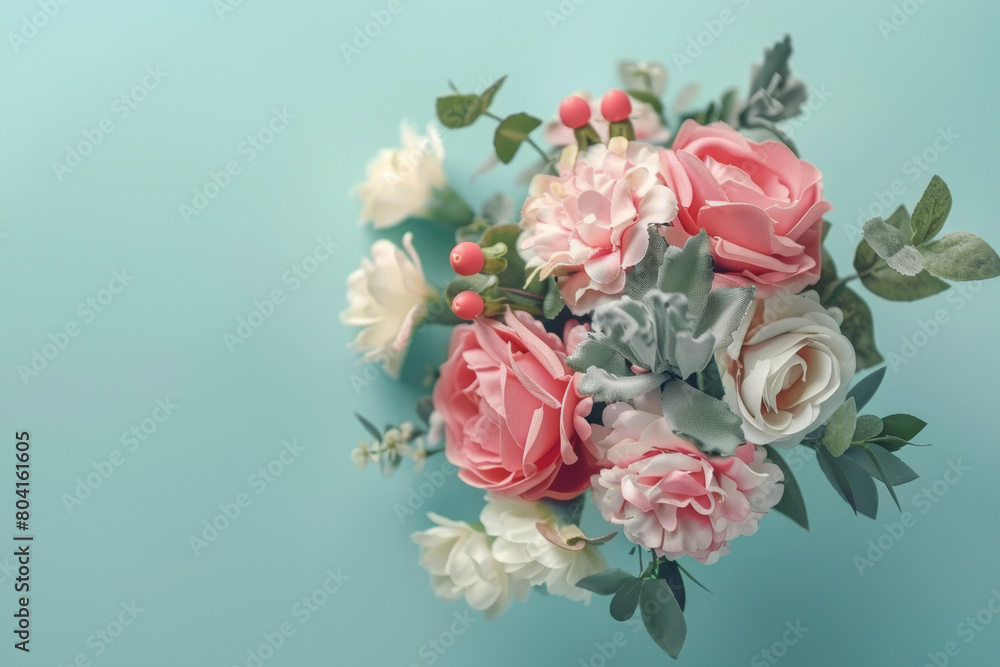 Beautiful bouquet of flowers. Holiday Background with flowers