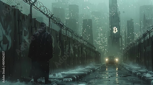 Visualize a documentary-style exposition on Bitcoin and the dark web. photo