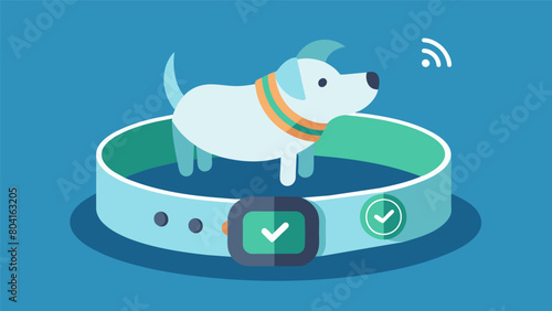 A hightech collar accessory that not only monitors your pets sleep but also tracks their daily activity levels helping you keep track of their. Vector illustration