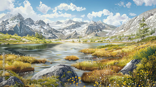 Alpine tundra ecosystem photo