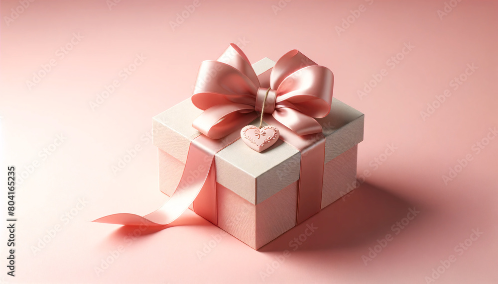 a beautifully wrapped gift box on a soft pink background