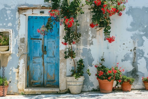 door and flowers in island © Rizwan