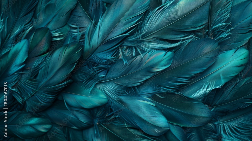 Feathery textures in shades of turquoise and teal create a whimsical texture. Feathery textures in shades of turquoise and teal create a whimsical texture.