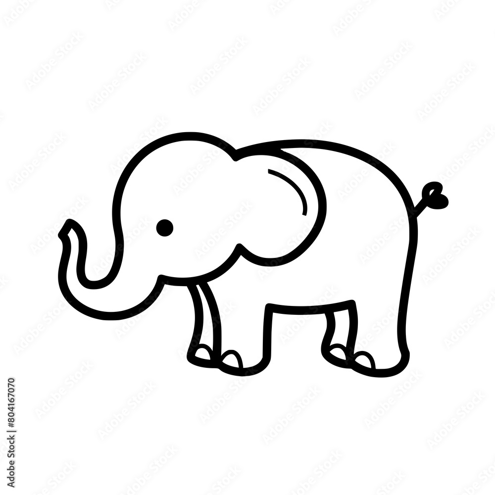 elephant cartoon isolated on white elephant cartoon isolated on white