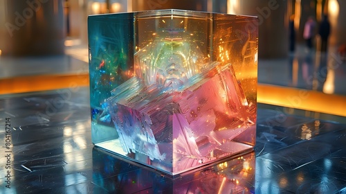 Mesmerizing Colors Refracted by Translucent Cube