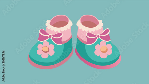 A pair of tiny booties handmade by a greatgrandmother and passed down to each new baby in the family as a symbol of love and tradition.. Vector illustration