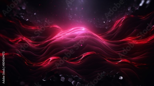 Red and Black Background With Bright Light