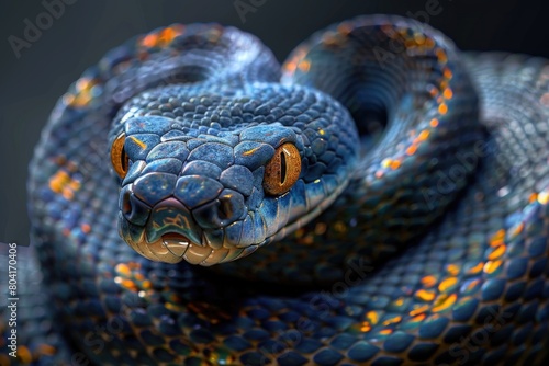 A closeup of a snake.
