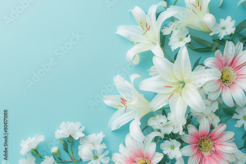 Beautiful bouquet of flowers. Holiday Background with flowers