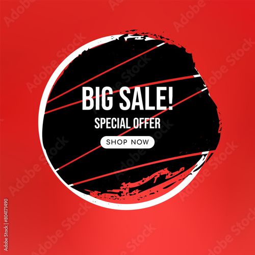 Sale special offer with artictic brush stroke shape design photo