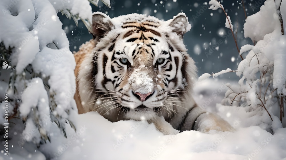 Tiger, Snow, Animals, Cat, Nature