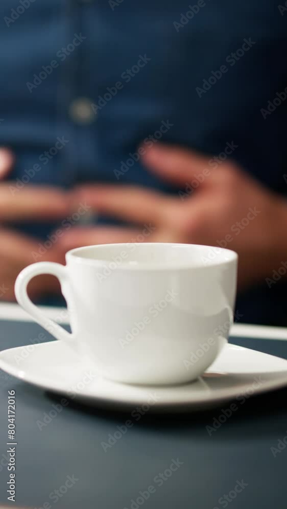 Man Suffering From Stomach Pain With Cup Of Coffee Man Suffering From Stomach Pain With Cup Of Coffee
