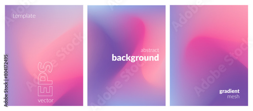 Abstract liquid background. Variation set. Color blend. Blurred fluid texture. Vibrant gradient mesh. Modern template for posters, ad banners, brochures, flyers, covers, websites. EPS vector image