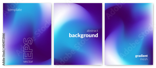 Abstract liquid background. Variation set. Vibrant color blend. Blurred fluid colours. Gradient mesh. Modern design template for posters, ad banners, brochures, flyers, covers, websites. Vector image