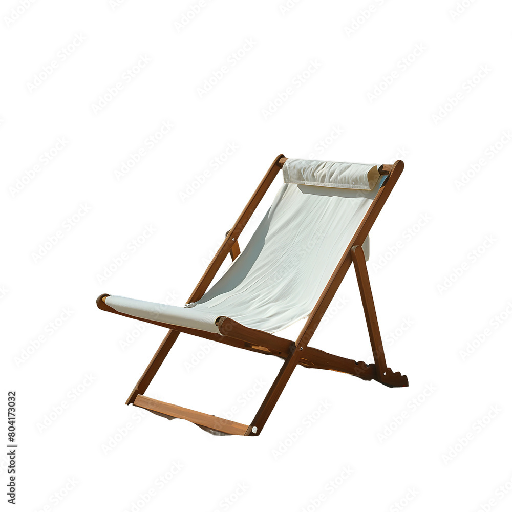 wooden lounge chair, transparent background