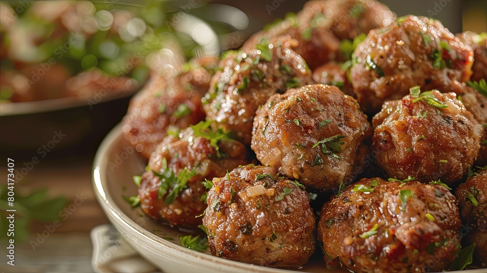Fried to Perfection: Dive into a plate of perfectly fried meatballs, crunchy on the outside, tender and flavorful on the inside.
