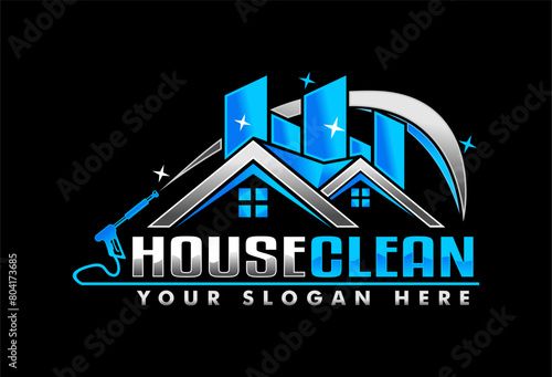 house cleaning service vector graphic business logo design template modern style