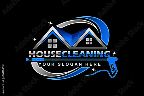 house cleaning service vector graphic business logo design template modern style