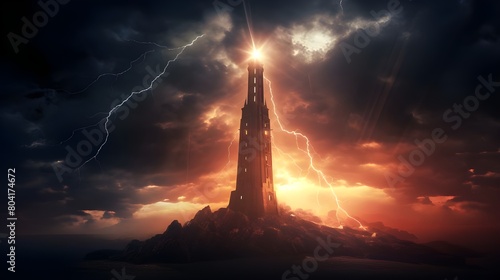 Thunder, Light, Tower, Electricity, Night