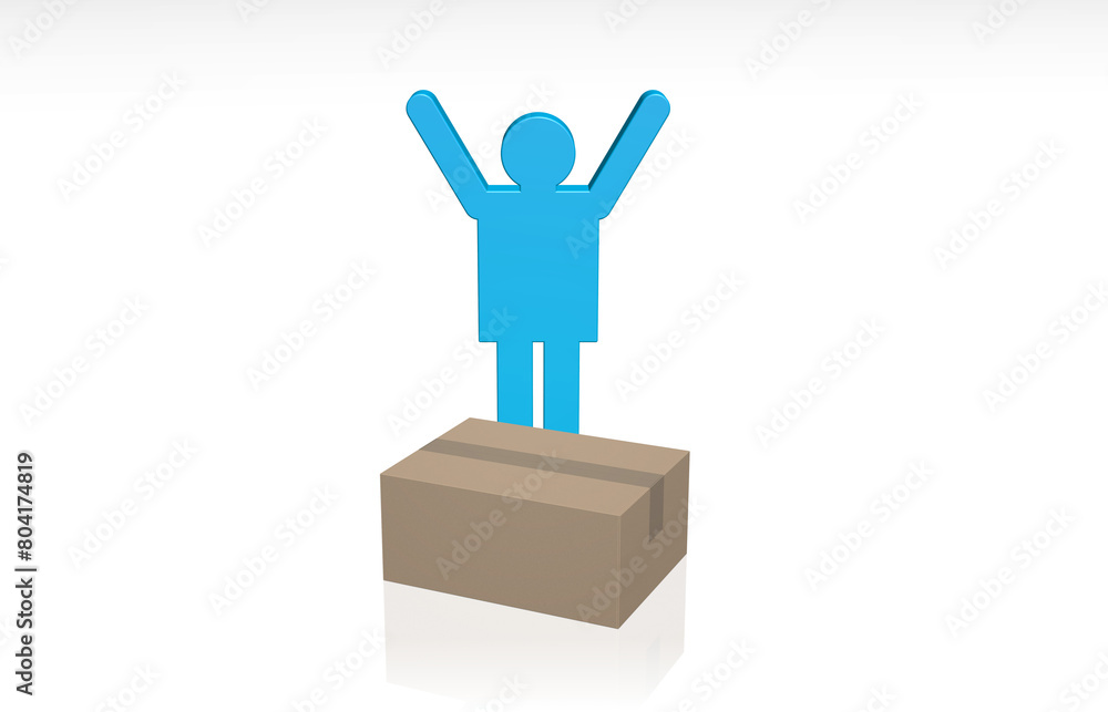 eine Person freut sich über ein Paket eine Person freut sich über ein Paket
