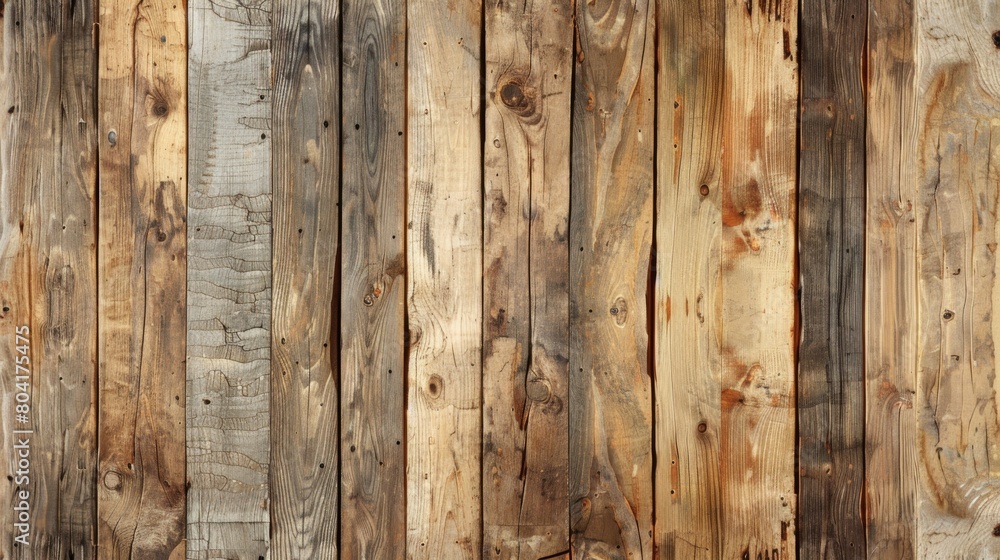 Rustic wood planks in shades of brown and beige create a natural texture Rustic wood planks in shades of brown and beige create a natural texture