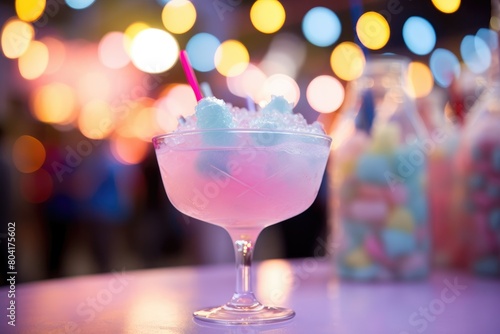 Cotton Candy Carnival: Cotton candy-flavored cocktail in a carnival-inspired glass.