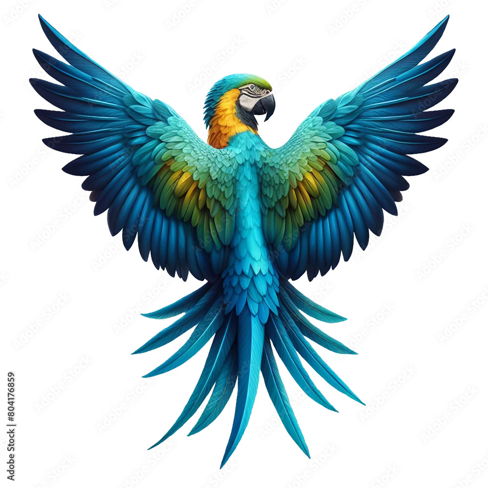 Fototapeta premium Parrot wings isolated on transparent background
