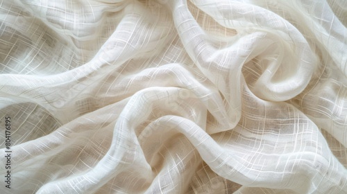 Airy cloth fiber material texture ivory woven backdrop.