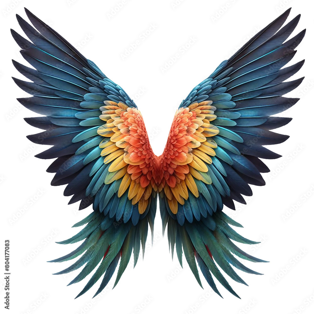 Parrot wings isolated on transparent background Parrot wings isolated on transparent background
