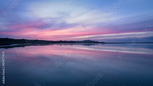 Lake at sunset with reflections in Carrizo National Monument, Santa Margarita, California, United States of America. photo