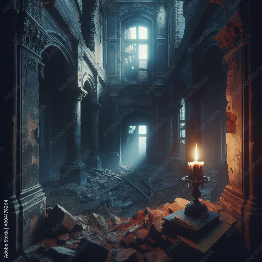 Dark Alley With Stairs and Light Ancient Temple Spooky Delights- Capturing the Essence of Halloween Treats and Decorations, Generative Ai Dark Alley With Stairs and Light Ancient Temple Spooky Delights- Capturing the Essence of Halloween Treats and Decorations, Generative Ai