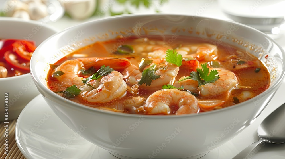 Sensational Spice: Spice up your day with a bowl of Tom Yum Pla Nil soup, a flavorful Thai dish that packs a punch with every spoonful.