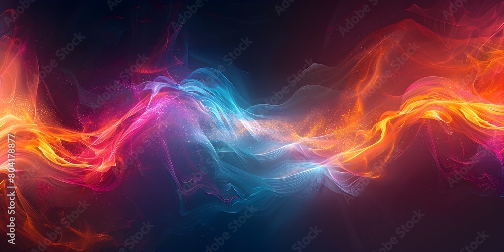 Ethereal Waves of Vibrant Energy in a Futuristic Digital Realm Ethereal Waves of Vibrant Energy in a Futuristic Digital Realm