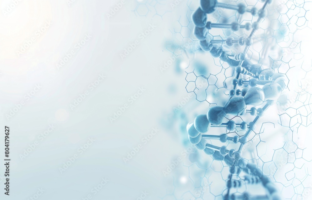 abstract background with a double helix of DNA and hexagons abstract background with a double helix of DNA and hexagons