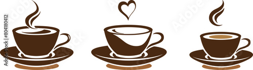Cup of coffee set, vector illustration.