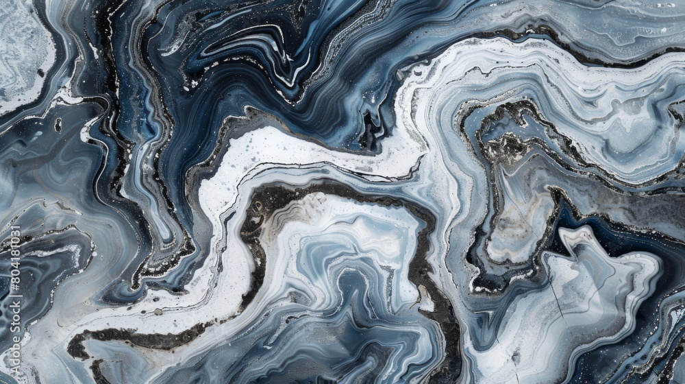 Swirling marble patterns in shades of gray and blue create a sophisticated texture. Swirling marble patterns in shades of gray and blue create a sophisticated texture.