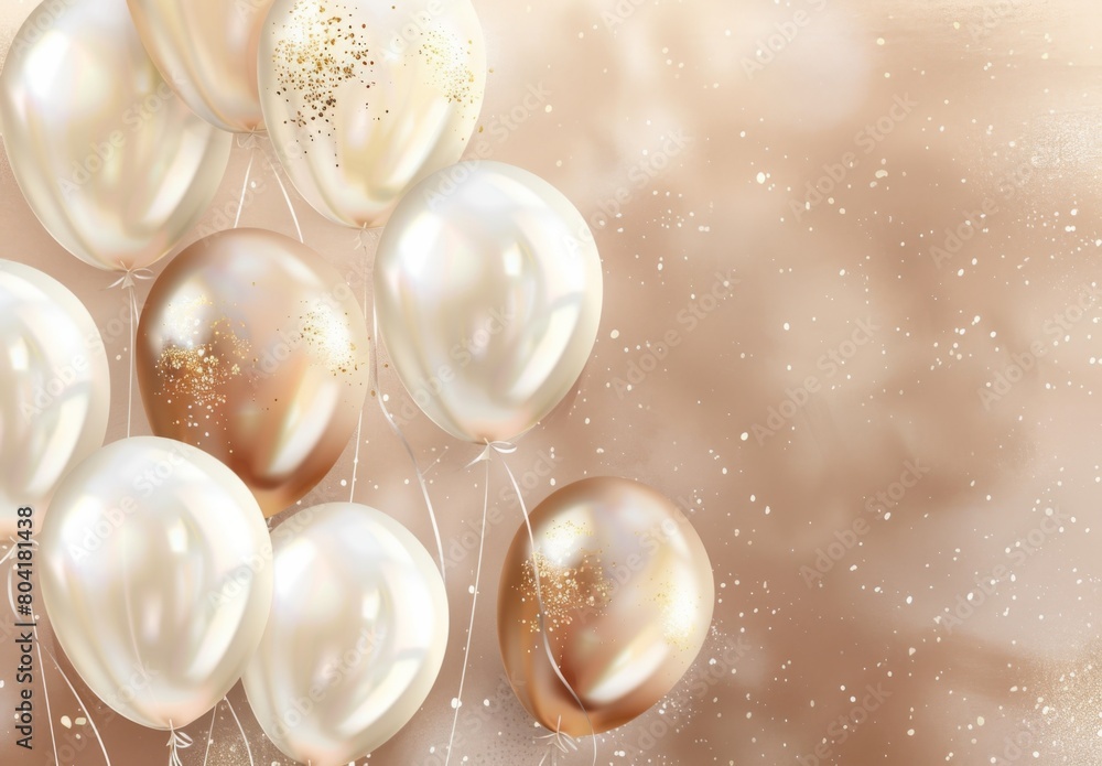 Festive background with balloons and golden colors Festive background with balloons and golden colors