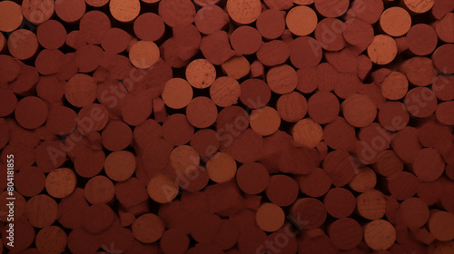 Dense Array of Textured Red Wine Corks Background photo