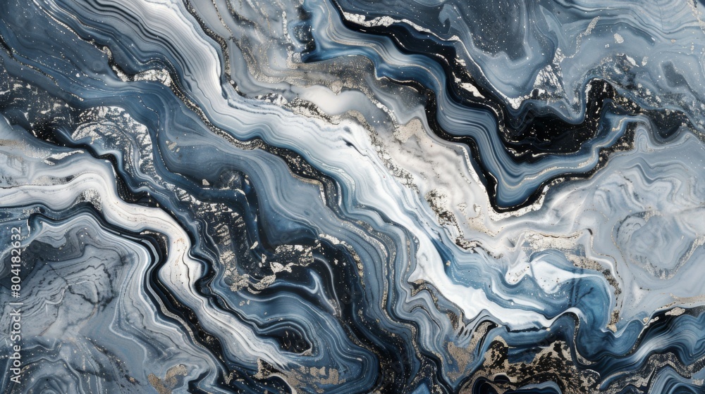 Swirling marble patterns in shades of gray and blue create a sophisticated texture. Swirling marble patterns in shades of gray and blue create a sophisticated texture.