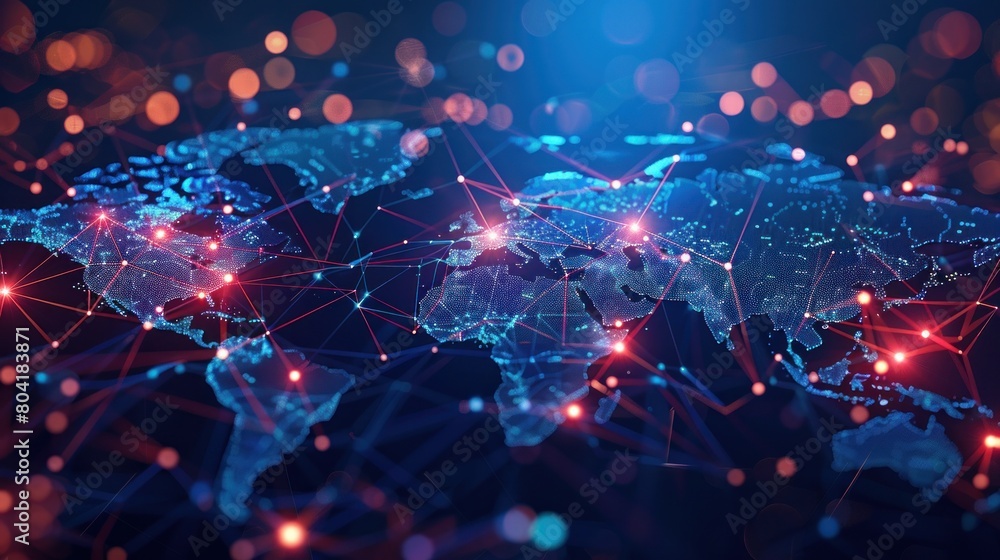 background illustration digital network on the world background illustration digital network on the world
