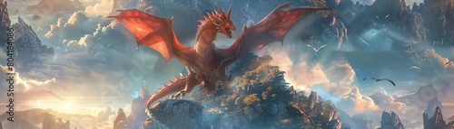 Experience a breathtaking aerial view of mythical creatures in a virtual reality world Imagine dragons soaring, unicorns galloping, and griffins flying at unseen angles